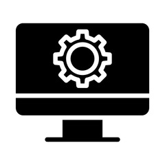 Canvas Print - Solid Computer Setting icon