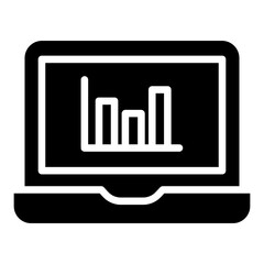 Wall Mural - Solid Laptop Analytics icon