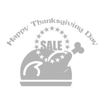 thanksgiving day icon on white background, vector illustration