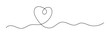 Love Heart shape drawing by continuous line, thin line design vector illustration