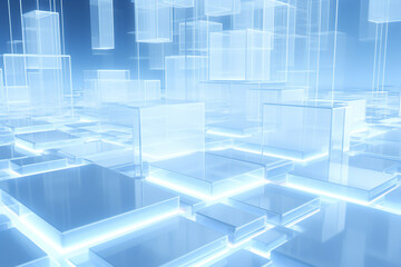 Wall Mural - abstract 3d geometric structure, futuristic abstract architecture concept