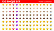 © megis - Emoji set vector illustration design. Yellow and different skin colors icons.