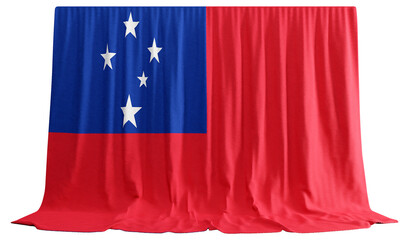 Samoa Flag Curtain in 3D Rendering called Flag of Samoa