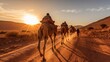 © olegganko - Tourists Delight in Group Camel Rides through the Desert Travel lifestyle