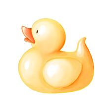 Yellow Rubber Duck Isolated Illustration