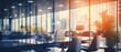 Beautiful blurred modern office interior background, Generative AI