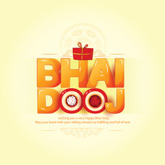 Wall Mural - creative poster illustration of bhai dooj with Indian festival background
