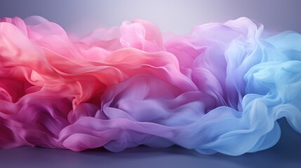 Sweet candy colors abstract a vibrant, flowing fabric in pink, orange, and blue hues background