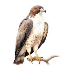 Wall Mural - Short-tailed hawk bird isolated on white background.