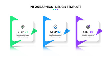 Infographic template. 3 abstract banners with arrows
