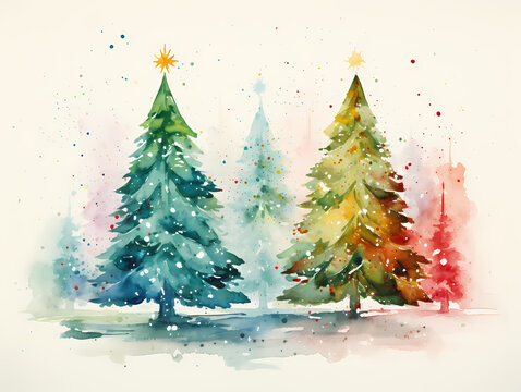 Group Of Trees With A Star On Top