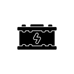 Fototapete - Accumulator Battery or Accu in black fill silhouette icon. Vector illustration design element template in trendy and unique style. Editable graphic resources for your creativity project.