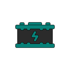 Fototapete - Accu or accumulator in lineal color icon. Vector illustration design element template in trendy and unique style. Editable graphic resources for your creativity project.