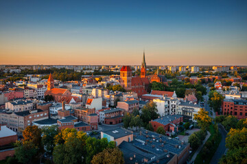 Wall Mural - Architecture of the old town in Torun at sunset, Poland.