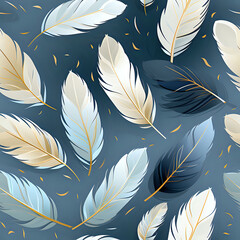  feathers seamless pattern