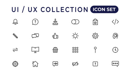 Poster - mega set of ui ux icon set, user interface iconset collection.set of thin line web icon set, simple 