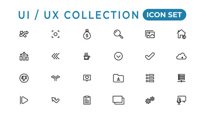 Poster - mega set of ui ux icon set, user interface iconset collection.set of thin line web icon set, simple 
