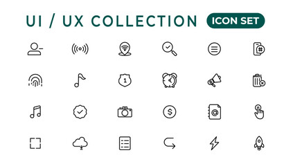 Poster - mega set of ui ux icon set, user interface iconset collection.set of thin line web icon set, simple 