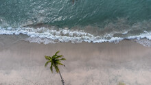 White Sand Costa Rica Beach In The Pacific Ocean.