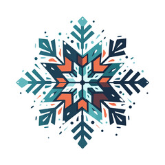 Wall Mural - snowflake icon. abstract multicolored snowflake on white background.