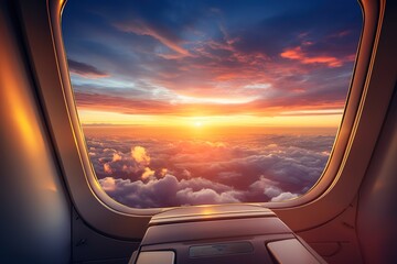 Sticker - Airplane interior with window view