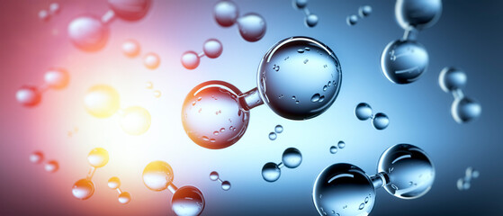 Wall Mural - hydrogen energy molecules - clean future energy concep