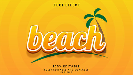 Canvas Print - Beach editable text effect	