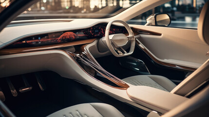 Poster - Luxury concept car interior.
