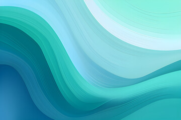 Wall Mural - Dynamic Banner Design With Light Sea Green, Midnight Blue and Strong Blue Colors. Dynamic Curved Lines With Fluid Flowing Waves and Curves.