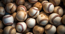 Pile Of Baseballs, Abstract Sports.