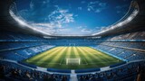 Fototapeta Sport - Soccer stadium blue tone.