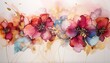 flowers flowing princess colored silk design milk alcohol ink fructose magazine hibiscus
