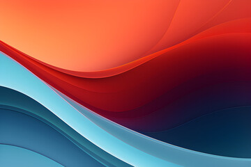 Wall Mural - Modern Colorful Curves Graphic With Indian Red, Steel Blue and Dark Gray Colors. Can Be Used as Header or Banner.