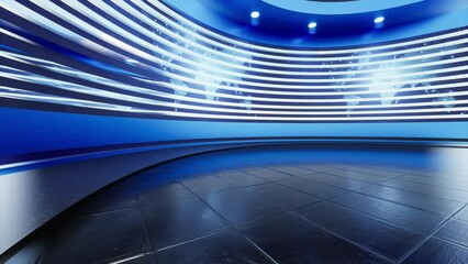 Wall Mural - 3D Virtual Studio, News Studio Background