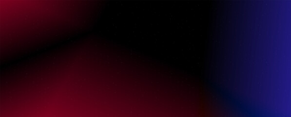 Poster - Background with trendy gradient and noise. Red and blue colors. Glare from lenses, overlay texture. Vector banner with dust and smooth color transition