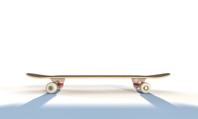 Wall Mural - classic skateboard on white background side view.