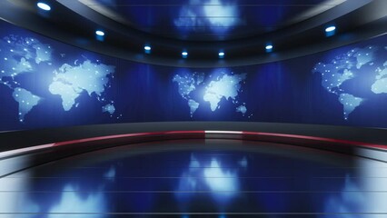 Wall Mural - 3D Virtual Studio, News Studio Background