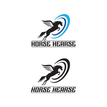 Horse Hearse Horse Funeral Logo Design 