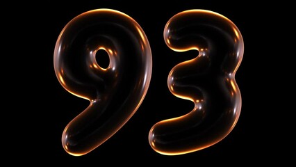 Poster - Animation of 3d glowing number 93