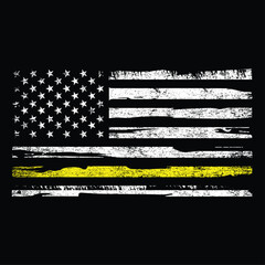 Wall Mural - Thin Yellow Line Flag Emergency Dispatchers Flag T-Shirt Vector, Dispatcher Shirt, 911 dispatcher Tee dispatch SVG, distressed flag SVG, dispatcher shirt,	