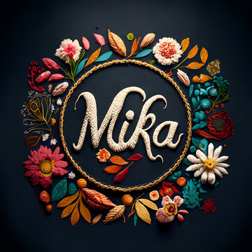 Mika - A Circular Frame Made Of Flowers And Leaves