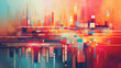 Colorful abstract technology background, a vibrant fusion of digital artistry
