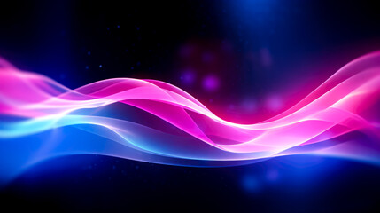 Poster - abstract background with blue and purple lines and bokeh effect