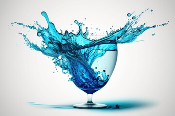 Wall Mural - Water splashing out of a glass