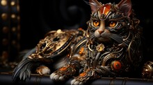 Calico Cat Sitting On A Throne With Applications, Background Images , HD Wallpapers, Background Image