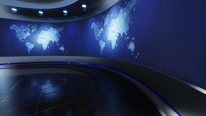 Wall Mural - 3D Virtual Studio, News Studio Background