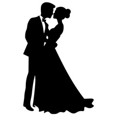 Wall Mural - wedding couple silhouette vector template design