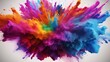 Holi Festival colorful rainbow paint color powder explosion 25th March Generative AI