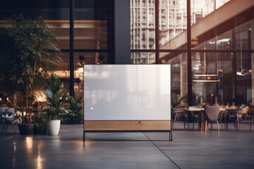 Aufkleber - Maximize your business's marketing potential with an eye-catching billboard on a city street. This modern design template offers an empty frame for your advertising message.