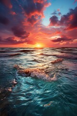 Wall Mural - great sunset over the ocean